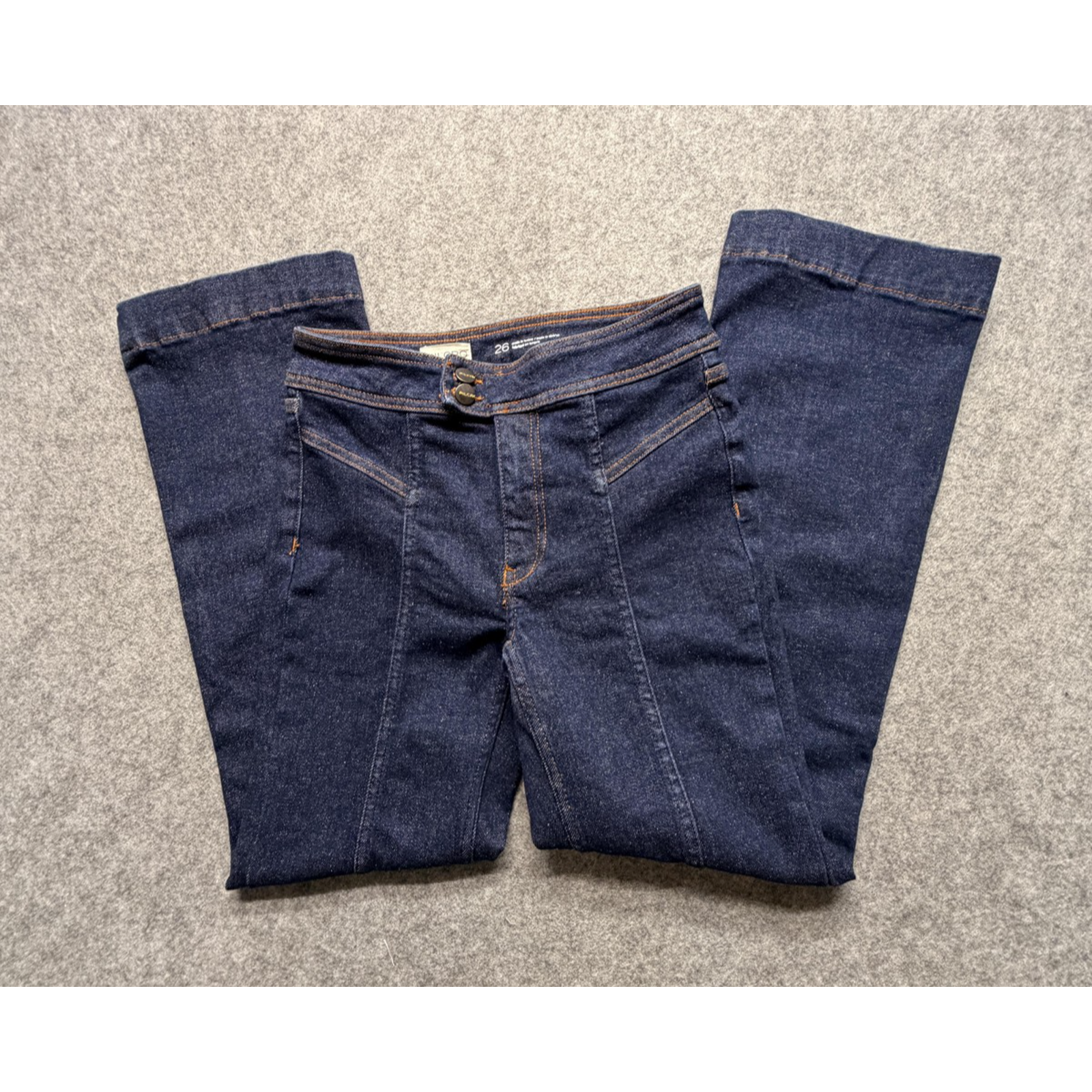Pilcro Jeans Womens 26 Dark Blue High Rise Bootcut Stretch Denim Cropped